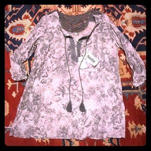 New Molto Reno printed crochet trim tunic